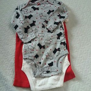 Infant girls 6mo  Scottish Terrier 3 piece outfit